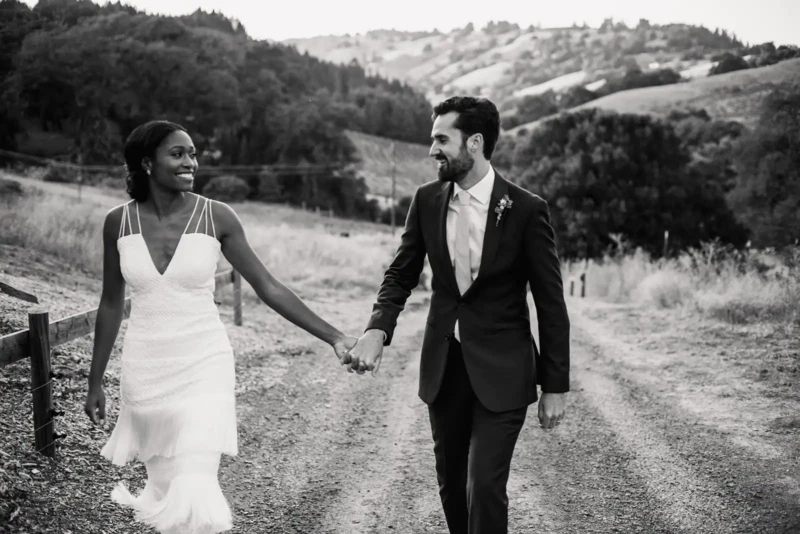 Bride and Groom Black and White Photography
