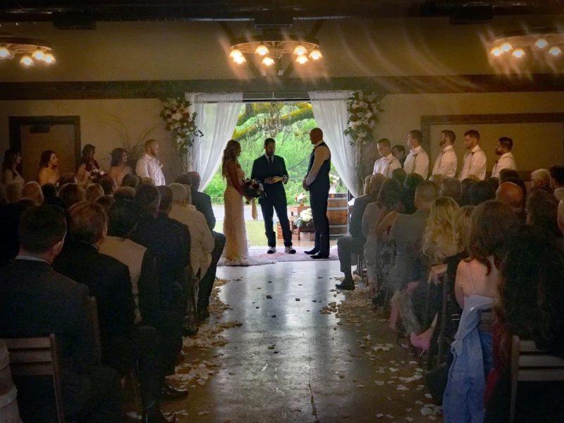 Wedding Ceremony inside the Four Seasons Barn