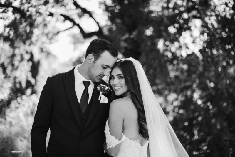 Black and White Couples Wedding Portrait