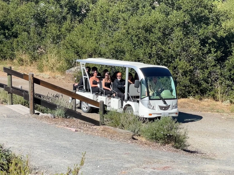 Eco-Friendly shuttle to transport guests to the Wedding Site