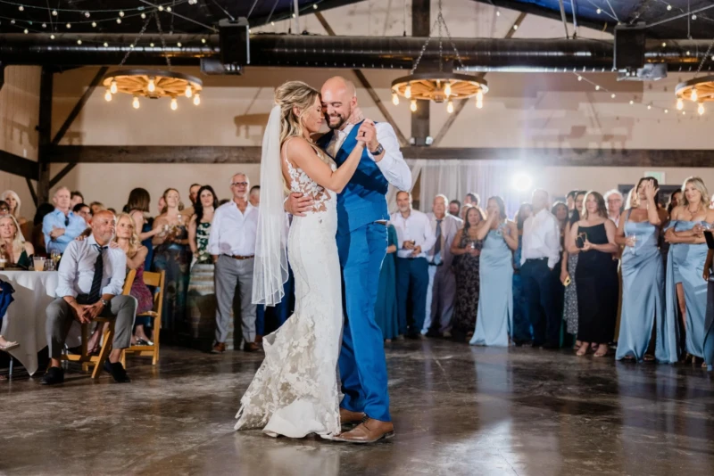 Bride and Groom First Dance Inside Four Seasons Barn