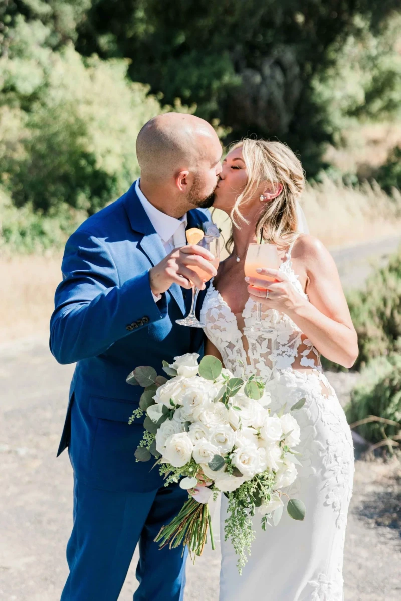 Bride and Groom Toasting